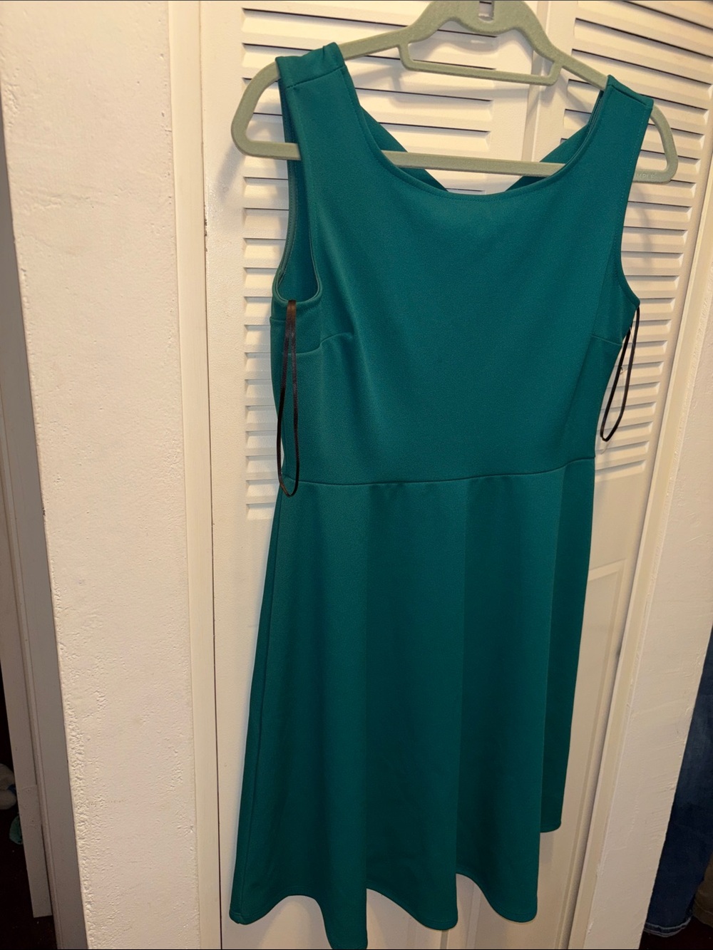 Sleeveless Teal Midi Dress with Flared Skirt